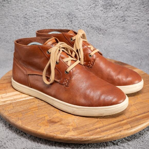 UGG Australia Men's KRAMER CHUKKA BOOTS High Top Sneakers Leather Chestnut 8.5 M - Picture 1 of 10